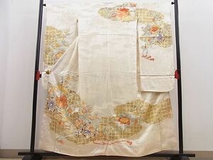 平和屋野田店■豪華振袖　総刺繍　駒刺繍　雲取り花車文　金銀糸　やまと誂製　逸品　n-pk5320