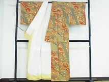 平和屋川間店■上質な小紋　御所車吉祥花文　金彩　逸品　sf1332_画像3