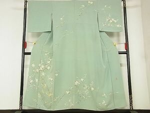 平和屋-こころ店■訪問着　友禅　作家物　枝花文　着丈153cm　裄丈66cm　正絹　逸品　A-ck7966