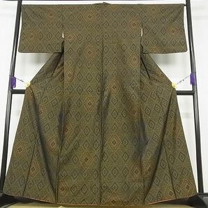 平和屋川間店■本場大島紬 花菱文 着丈162cm 裄丈66.5cm 正絹 逸品 B-ey4809の画像1