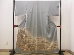 平和屋川間店■豪華色留袖　手描き　人物風景文　暈し染め　金彩　逸品　n-jx0572