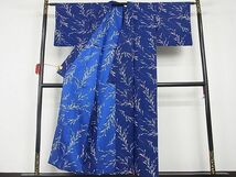 平和屋川間店■小紋　単衣　枝葉文　洗える着物　着丈150.5cm　裄丈62cm　A-br3220_画像3