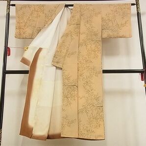 平和屋川間店■上質な小紋 手描き 枝葉文 暈し染め 着丈144cm 裄丈63cm 正絹 逸品 A-zi4115の画像3