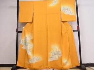 平和屋川間店■訪問着　刺繍　草花文　暈し染め　金彩　着丈158cm　裄丈66.5cm　正絹　逸品　A-cs3679