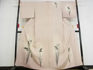 平和屋川間店■訪問着　手描き　草花文　暈し染め　着丈160.5cm　裄丈66.5cm　正絹　逸品　A-ma6527