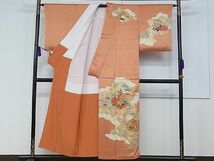 平和屋川間店■訪問着　駒刺繍　雲取り草花丸文　金彩　逸品　ch2663_画像2