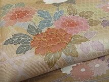 平和屋川間店■訪問着　駒刺繍　籬草花文　暈し染め　金彩　逸品　pn3772_画像5