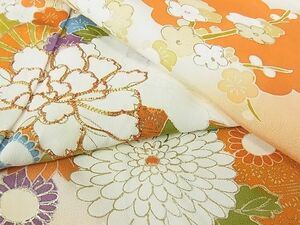 平和屋川間店■訪問着　駒刺繍　雲取御所車吉祥花文　暈し染め　金彩　逸品　op3117