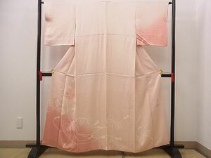 平和屋川間店■訪問着　作家物　刺繍　御所車花文　暈し染め　金糸　逸品　n-jx0599