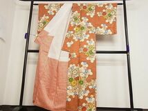 平和屋川間店■上質な小紋　亀甲花文　金糸　着丈155cm　裄丈63.5cm　正絹　逸品　B-sa3758_画像3