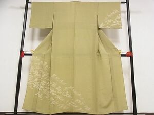 平和屋川間店■訪問着　単衣　遠山松文　たたき染め　着丈147.5cm　裄丈62cm　正絹　逸品　B-ph3862