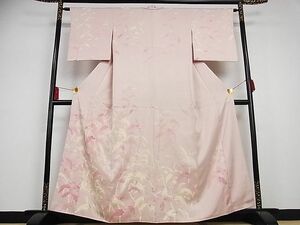 平和屋川間店■訪問着　草花文　着丈160.5cm　裄丈62cm　正絹　逸品　A-ja3890