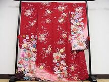 平和屋-こころ店■豪華振袖　草花鞠文　暈し染め　着丈163cm　裄丈67.5cm　正絹　逸品　1B-ph0655_画像1