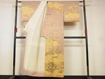 平和屋-こころ店■訪問着　刺繍　花籬文　高島屋扱い　着丈153cm　裄丈63cm　正絹　逸品　A-ck8037_画像2