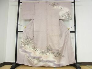 平和屋2■訪問着　舞蝶花文　暈し染め　金彩　逸品　az7604