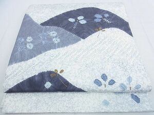 平和屋2■太鼓柄袋帯　絞り　重ね山花文　金彩　逸品　未使用　1wb1023