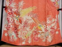 平和屋-こころ店■豪華振袖　鳳凰花文　たたき染め　金彩　着丈160.5cm　裄丈63cm　正絹　逸品　1B-ph0555_画像3