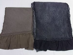 平和屋2■男性　和装小物　兵児帯2枚　総絞り　黒・茶　逸品　aaa6588