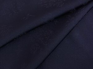 平和屋川間店■上質な色無地　草花地紋　暗い深紫色　逸品　du1433