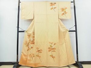 平和屋川間店■訪問着　枝花文　暈し染め　金彩　逸品　cf3844