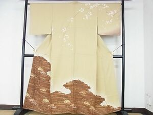 平和屋川間店■訪問着　駒刺繍　雲取片輪車文　暈し染め　金彩　逸品　op6835