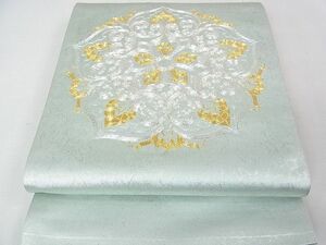 平和屋2□極上　太鼓柄袋帯　金銀駒刺繍　宝相華　金銀糸　引箔　逸品　3kh1580