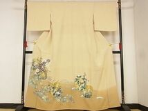 平和屋-こころ店■豪華色留袖　駒刺繍　花鳥文　金彩　着丈161cm　裄丈67cm　正絹　逸品　A-ck8161_画像1