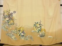 平和屋-こころ店■豪華色留袖　駒刺繍　花鳥文　金彩　着丈161cm　裄丈67cm　正絹　逸品　A-ck8161_画像3