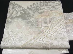 平和屋川間店■九寸名古屋帯　京名所　光悦　プラチナ二重箔　逸品　ga1369