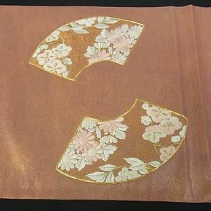 平和屋川間店■六通太鼓柄袋帯 駒刺繍 地紙南天花文 金糸 引箔 逸品 ud0352の画像7