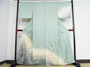 平和屋-こころ店■訪問着　駒刺繍　草木文　暈し染め　金彩　着丈163cm　裄丈65cm　正絹　逸品　未使用　1B-np2476