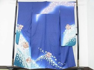 平和屋2■豪華振袖　駒刺繍　舞桜　鞠　コマ　暈し染め　金彩　金通し地　逸品　op8831