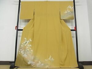 平和屋-こころ店■訪問着　流水枝花文　暈し染　金彩　着丈167cm　裄丈66.5cm　正絹　逸品　1B-wt1802