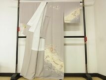 平和屋-こころ店■訪問着　駒刺繍　吉祥花鼓文　暈し染　金彩　着丈163cm　裄丈66cm　正絹　A-ck8187_画像2