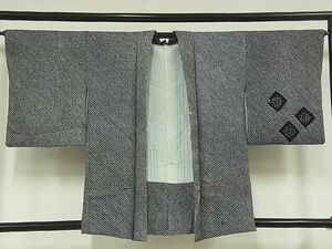 平和屋-こころ店■羽織　総絞り　花菱文　黒地　正絹　逸品　B-zg9081