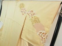 平和屋2●極上　銀座きしや　訪問着　駒刺繍　雪輪青海波　吉祥花松文　金彩　たとう紙付き　逸品　未使用　3kh1397_画像3