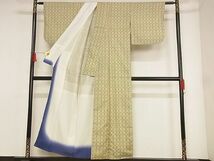 平和屋-こころ店■上質な紬　アンサンブル　格子　着物：油色・羽織：榛色　着丈150.5cm　裄丈63cm　正絹　逸品　A-ck8225_画像2