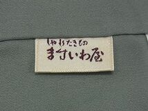 平和屋1■上質な色無地　青白橡色　鬼しぼ縮緬　ますいわ屋扱い　逸品　未使用　dy8493_画像6