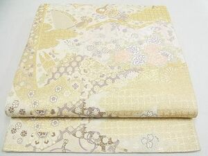 平和屋2■六通柄袋帯　唐織　珀鳳絵巻　金糸　逸品　ox5571