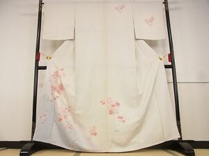 平和屋川間店■訪問着　枝花文　暈し染め　着丈162.5cm　裄丈65cm　正絹　逸品　A-wj4538