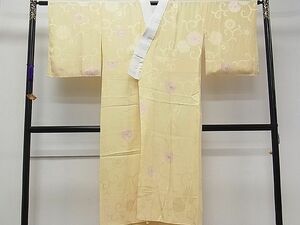 平和屋1■上質な長襦袢　袷仕立て　絞り　花唐草地紋　金彩　逸品　ch6367