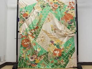  flat peace shop 1# gorgeous long-sleeved kimono piece embroidery cut . flower . writing gold paint excellent article ch6279