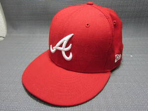 NEW ERA ニューエラ × ATLANTA BRAVES アトランタ・ブレーブス　59 FIFTY　キャップ　帽子　赤　60.6cm　S2402C③