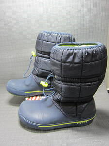 crocs　クロックス　ダウン　防寒　スノーブーツ　23cm　紺　S2402C