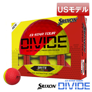 (USモデル)スリクソン ゴルフボール Q-STAR TOUR5 DIVIDE ゴルフボール イエローレッド マットカラーボール 12球入り SRIXON GOLF BALL