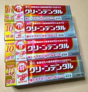 送料無料！未開封4箱セット★第一三共ヘルスケア 薬用 クリーンデンタルトータルケア★お得な増量110g★歯科医師推薦★くせになる使用感♪