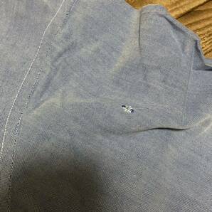 80s 90s LL.Bean ボタンダウンシャツ ビンテージ USA製 チェック 長袖 サックスブルーの画像9