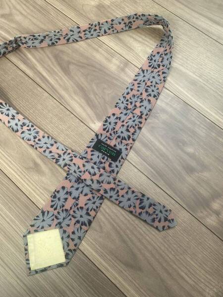 美品 carven カルヴェン ネクタイ ピンク 花柄 ドット 小紋 レトロ クラシック スリム シルク 日本製 百貨店
