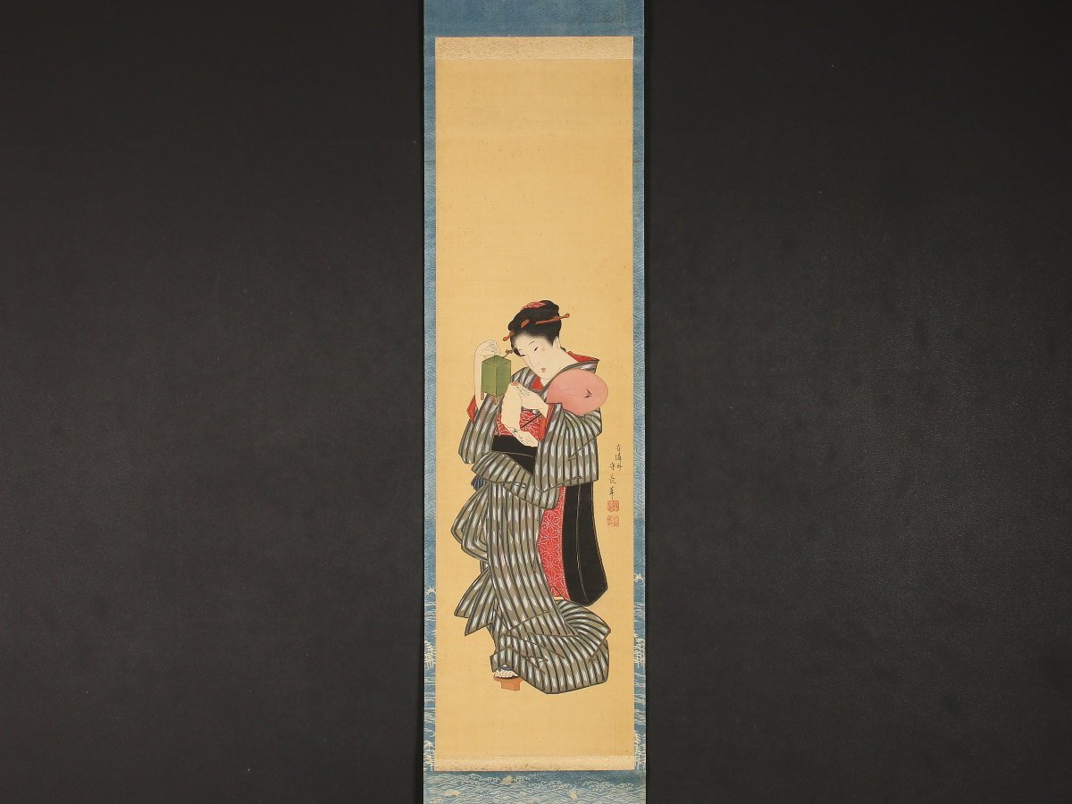 [Authentisches Werk] [Traditionell_2] dr2075(Morinaga Hayami)Schöne Frauen genießen die kühle Brise Ukiyo-e Ukiyo-e-Künstlerin Yurinsai aus der späten Edo-Zeit, Malerei, Japanische Malerei, Person, Bodhisattva