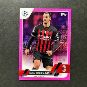 125枚限定 イブラヒモビッチ 2023 Topps UEFA Club Competitions Japan Edition Zlatan Ibrahimovic Fuchsia Mojo Refractorの画像1